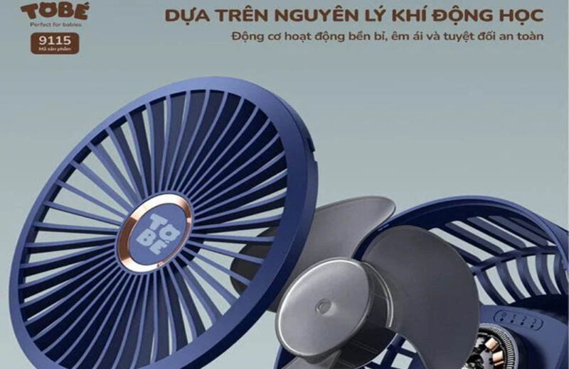 Quạt gắn xe đẩy tích điện TOBE