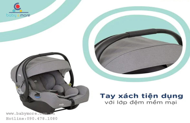 Ghế ngồi ô tô trẻ em kèm nôi xách tay JOIE GEMM PEBBLE