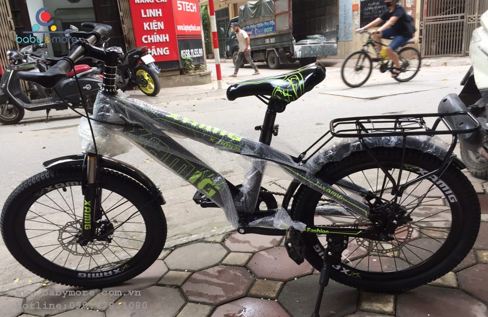 Xe đạp cho bé Xaming phanh đĩa cao cấp có gác ba ga