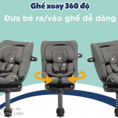 GHẾ NGỒI Ô TÔ JOIE I-PIVOT GROW THUNDER (xoay 360,isofix,0-10 tuổi)