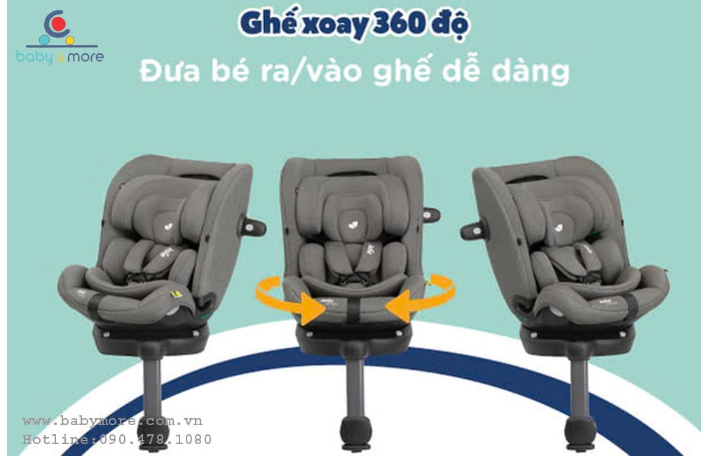 GHẾ NGỒI Ô TÔ JOIE I-PIVOT GROW THUNDER (xoay 360,isofix,0-10 tuổi)