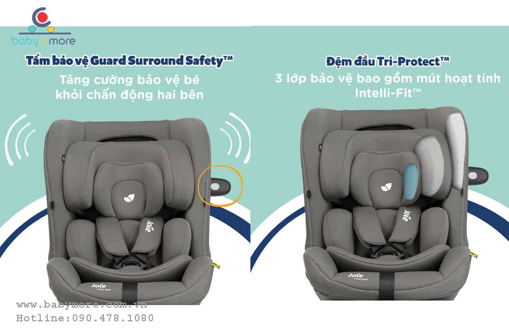 GHẾ NGỒI Ô TÔ JOIE I-PIVOT GROW THUNDER (xoay 360,isofix,0-10 tuổi)