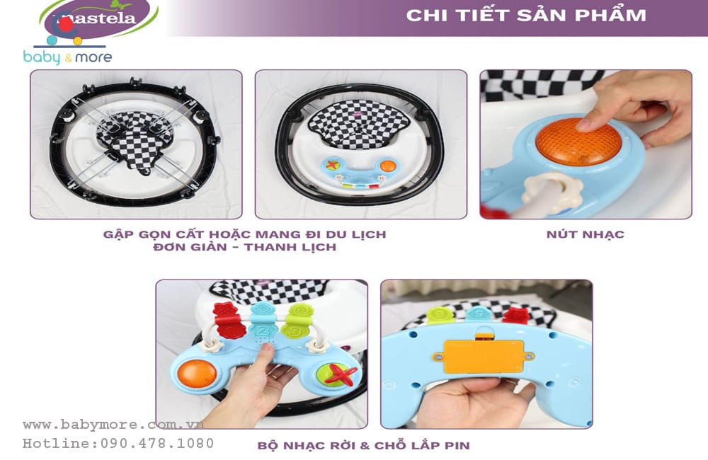 Xe tập đi cho bé Mastela có đồ chơi nhạc