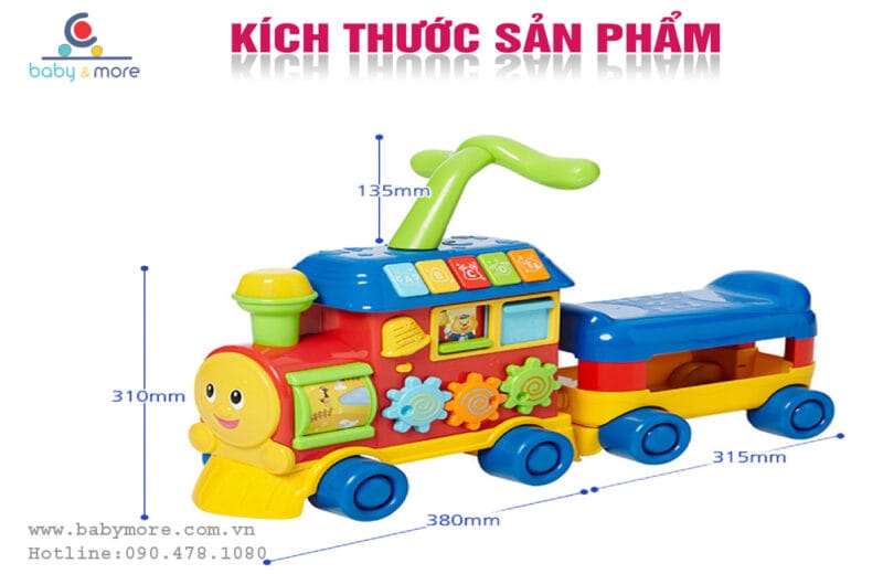 Xe tập đi tàu hỏa 2 trong 1 WinFun 0803 có nhạc( xanh,hồng)