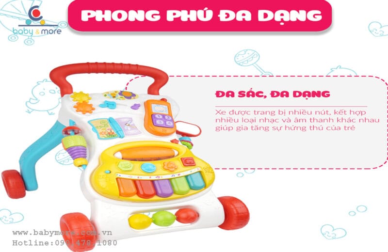 Xe tập đi cho bé Winfun 0804 có nhạc