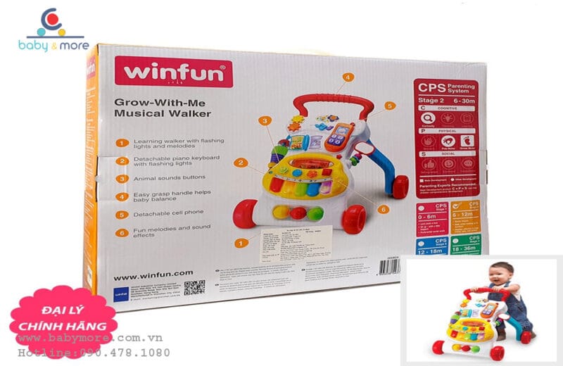 Xe tập đi cho bé Winfun 0804 có nhạc