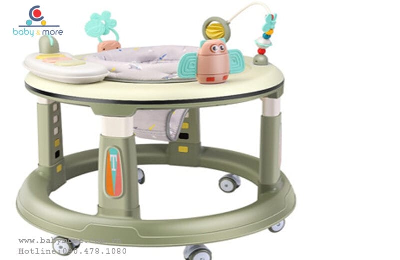 Xe tập đi tập đứng 2 trong 1 ghế ngồi xoay 360 có đèn nhạc