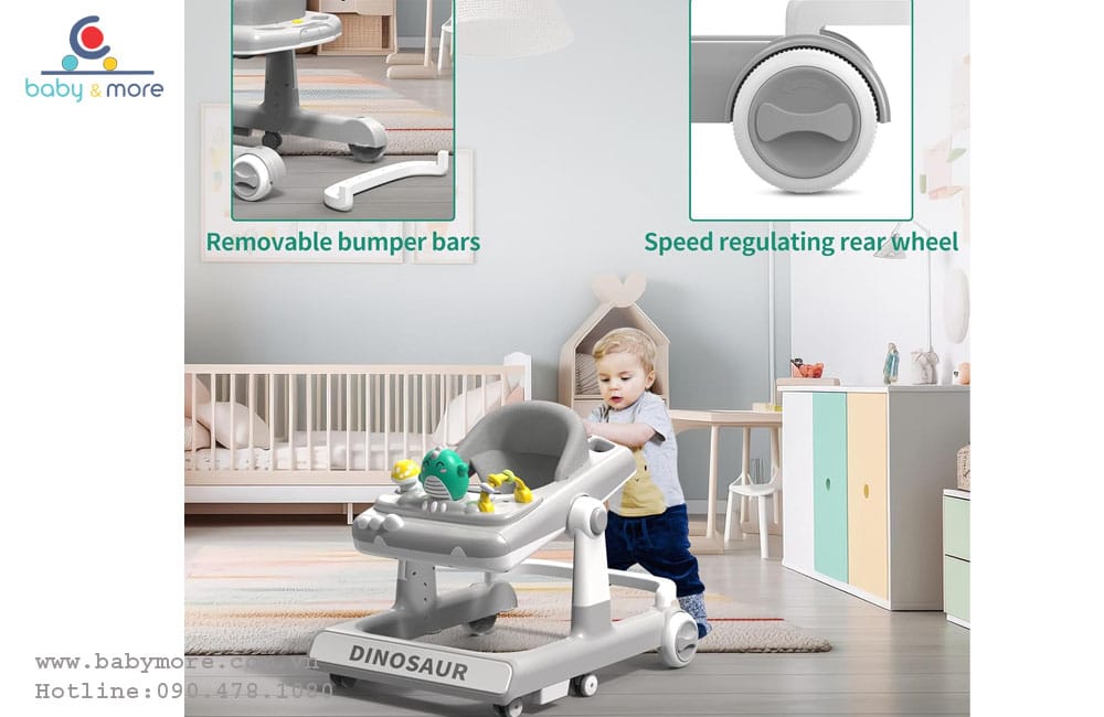 Xe tập đi cho bé đa năng chống lật có đèn, nhạc hình ngộ nghĩnh