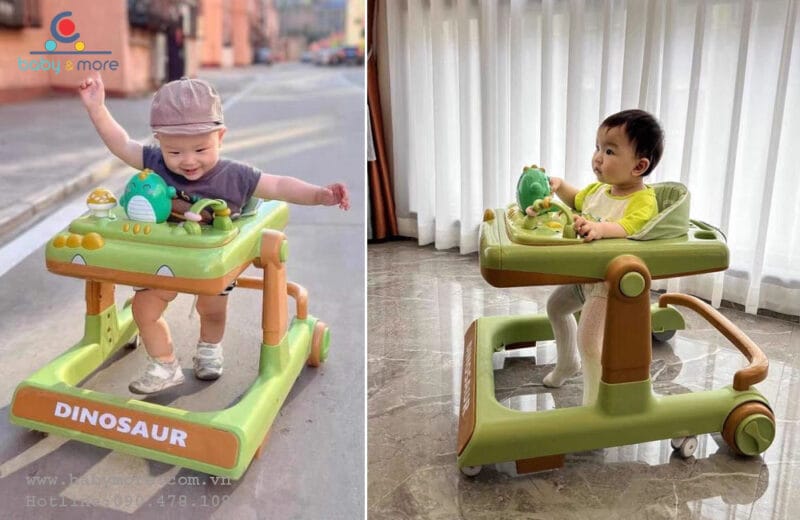 Xe tập đi cho bé đa năng chống lật có đèn, nhạc hình ngộ nghĩnh