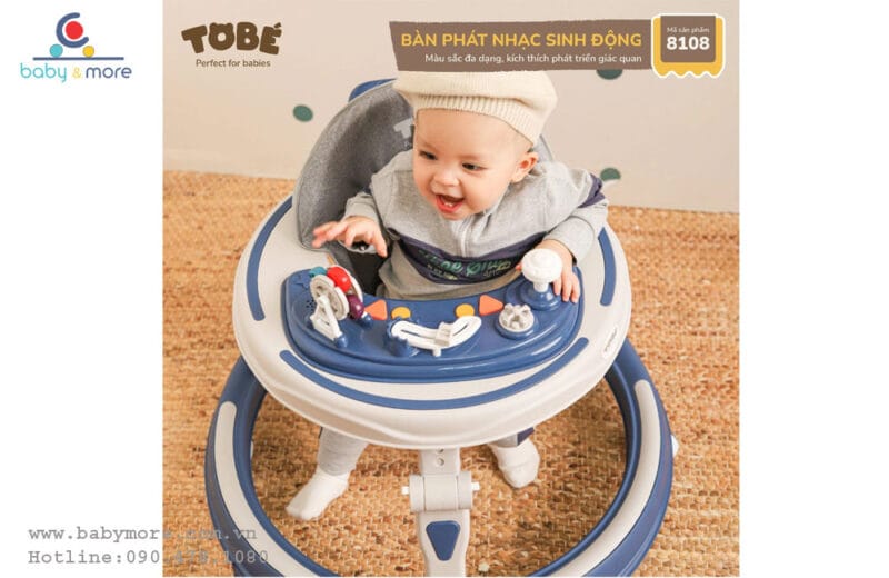 Xe tập đi cho bé Tobe Dubie có đồ chơi phát nhạc (nhiều mầu)