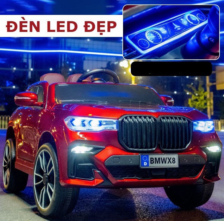 Ô tô điện trẻm em BMW X8 bánh cao su ghế da