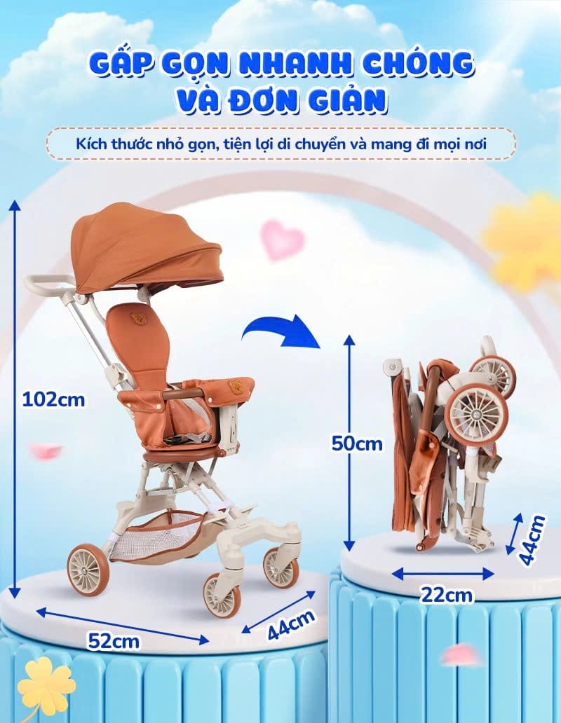 Xe đẩy gấp gọn CHILUX M22