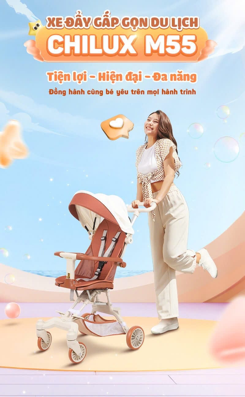 Xe đẩy gấp gọn Chilux M55