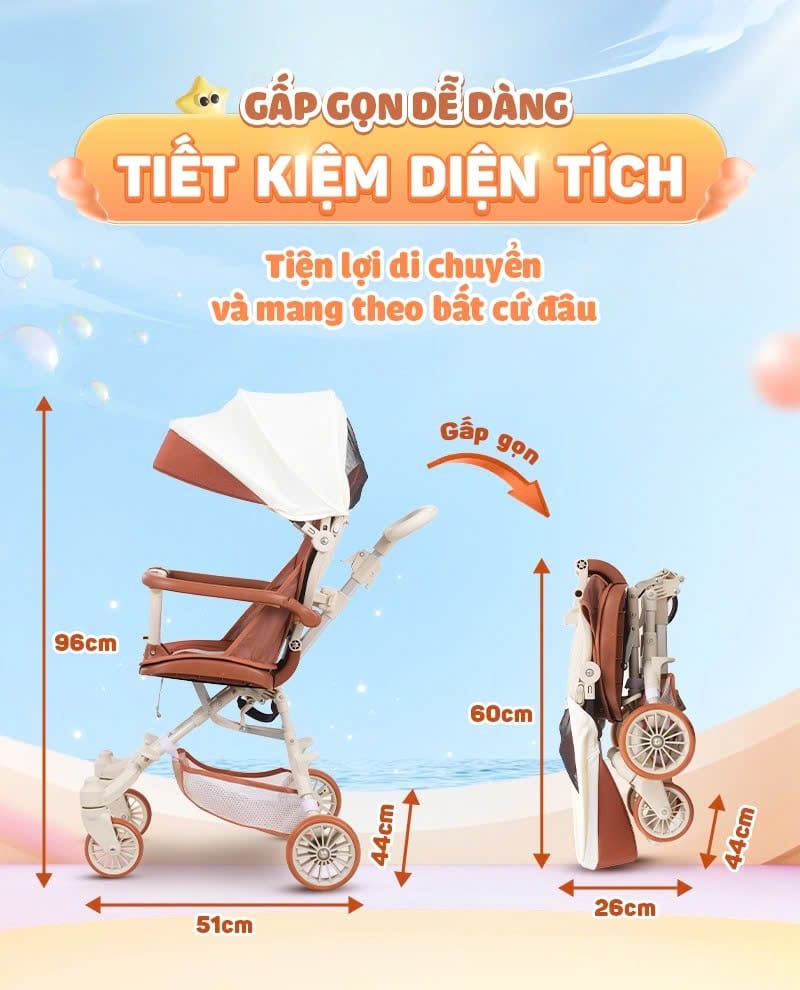 Xe đẩy gấp gọn Chilux M55