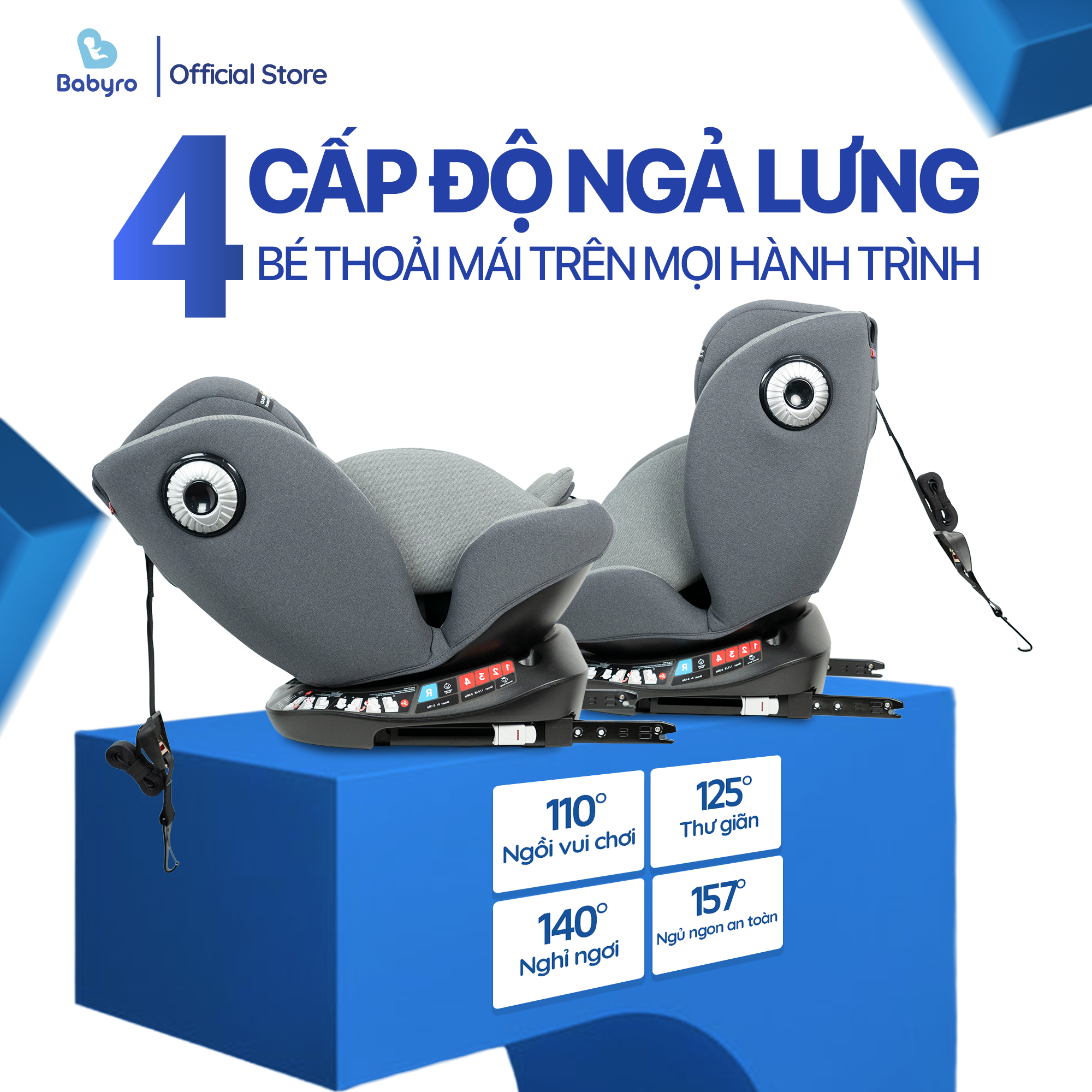 Ghế ngồi ô tô trẻ em BABYRO SPINSAFE isofix (0-12 tuổi,xoay 360) Ghế ngồi ô tô trẻ em BABYRO SPINSAFE isofix (0-12 tuổi,xoay 360)