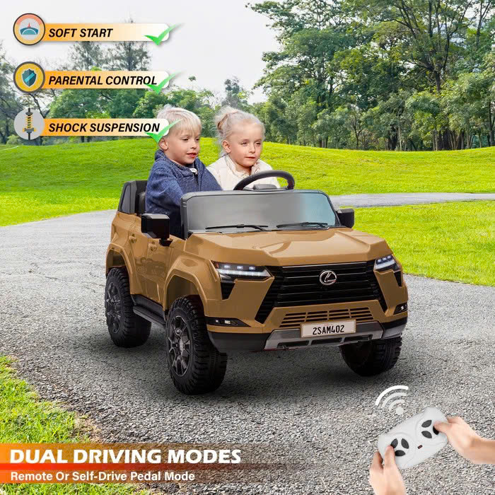 Ô tô điện trẻ em Lexus GX550 TR2402 (bánh cao su ghế da)