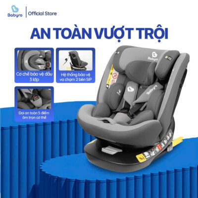 Ghế ngồi ô tô trẻ em BABYRO I-SPINSAFE isofix R129 (0-12 tuổi,xoay 360)