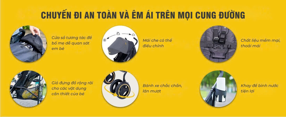 Xe đẩy gấp gọn Jovikids Ezra (0-4 tuổi)