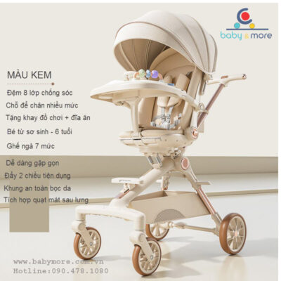 Xe đẩy gấp gọn Duxo Q12 có quạt lưng (0-6 tuổi)